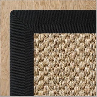 Fine Rustic Quartz Sisal with 2 Inch Black Cotton Border 3.4(L) x 2.3(W)